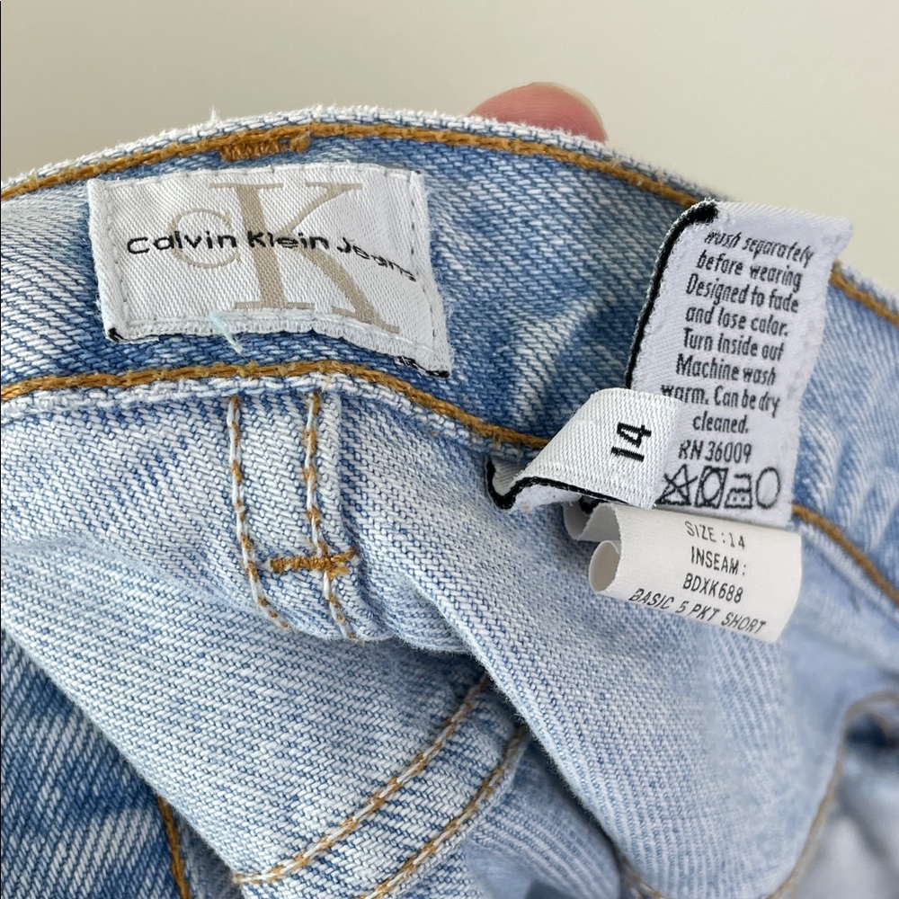 Calvin Klein Jeans Light Blue Denim Jean Shorts - Picture 3 of 9